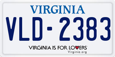 VA license plate VLD2383