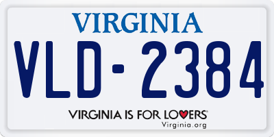 VA license plate VLD2384