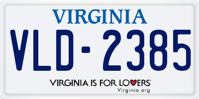 VA license plate VLD2385