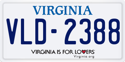 VA license plate VLD2388