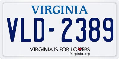 VA license plate VLD2389