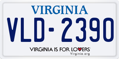 VA license plate VLD2390