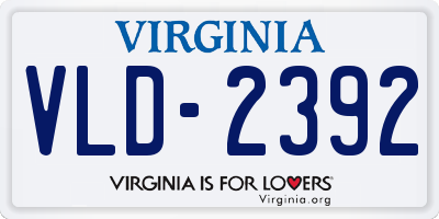 VA license plate VLD2392