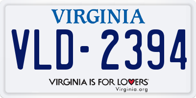 VA license plate VLD2394