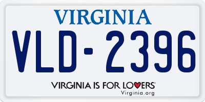 VA license plate VLD2396