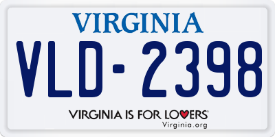 VA license plate VLD2398