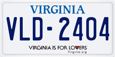 VA license plate VLD2404