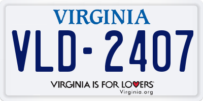 VA license plate VLD2407