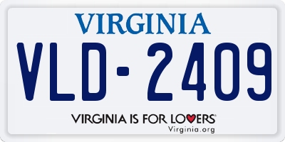 VA license plate VLD2409