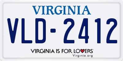 VA license plate VLD2412
