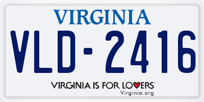 VA license plate VLD2416