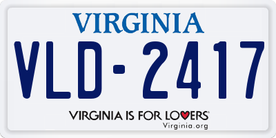 VA license plate VLD2417