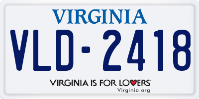 VA license plate VLD2418