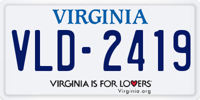 VA license plate VLD2419