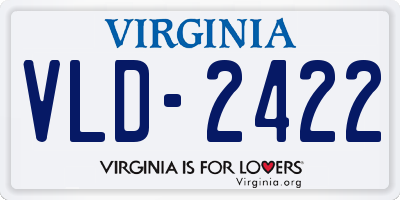 VA license plate VLD2422