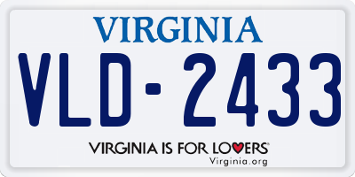 VA license plate VLD2433