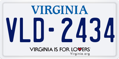 VA license plate VLD2434