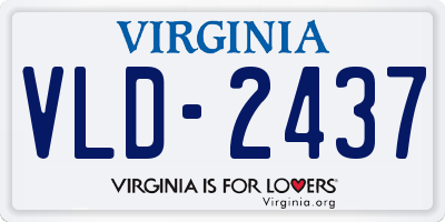 VA license plate VLD2437