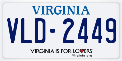 VA license plate VLD2449