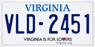 VA license plate VLD2451