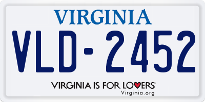VA license plate VLD2452