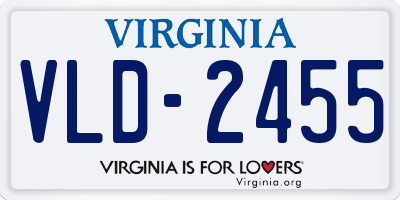 VA license plate VLD2455