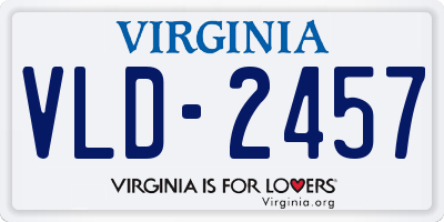 VA license plate VLD2457