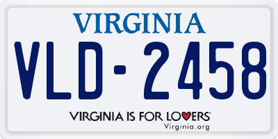 VA license plate VLD2458