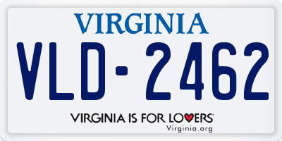 VA license plate VLD2462