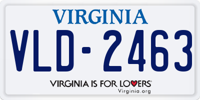 VA license plate VLD2463