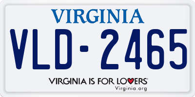 VA license plate VLD2465