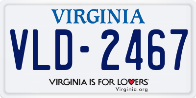 VA license plate VLD2467