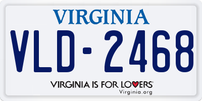 VA license plate VLD2468