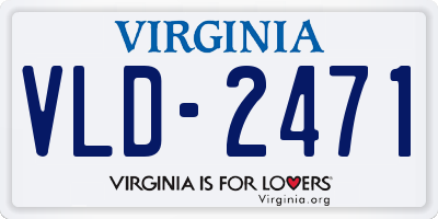 VA license plate VLD2471