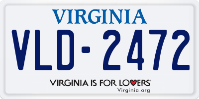VA license plate VLD2472