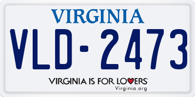 VA license plate VLD2473