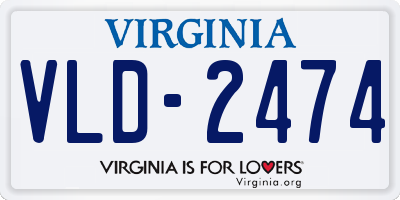 VA license plate VLD2474