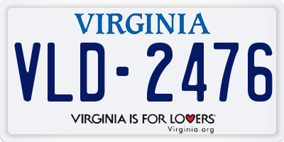 VA license plate VLD2476