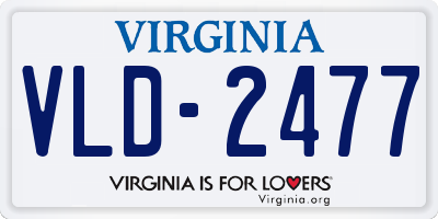 VA license plate VLD2477