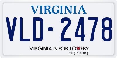 VA license plate VLD2478