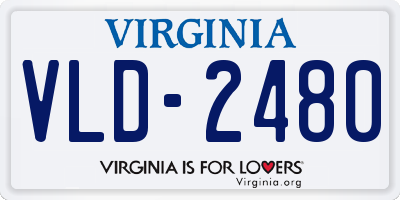 VA license plate VLD2480