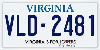 VA license plate VLD2481