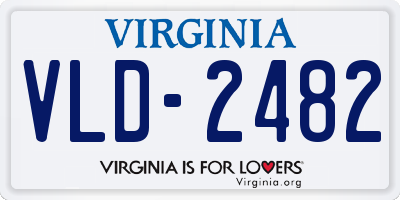 VA license plate VLD2482