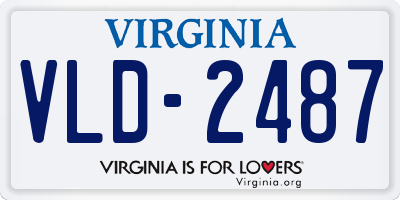 VA license plate VLD2487