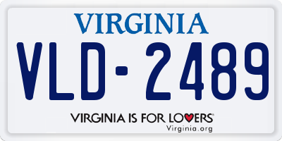 VA license plate VLD2489