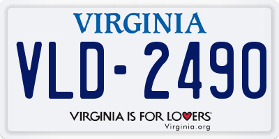 VA license plate VLD2490