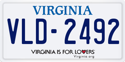 VA license plate VLD2492