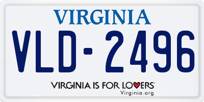 VA license plate VLD2496