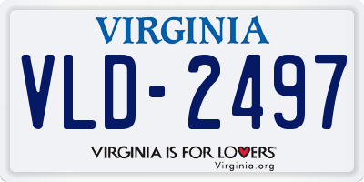VA license plate VLD2497