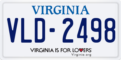 VA license plate VLD2498